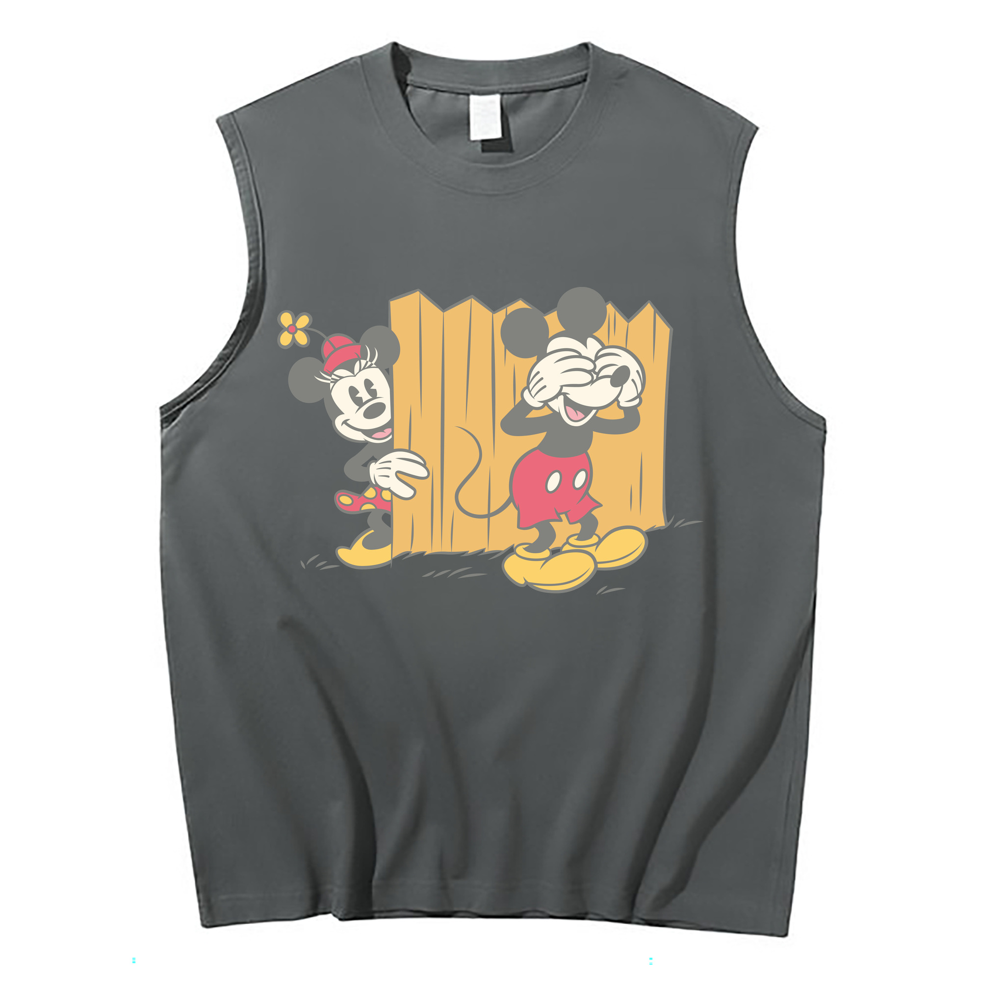 ミッキーマウス Mickey Mouse コットン100％タンクトップ（フロントプリント）